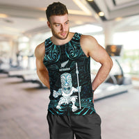 Custom New Zealand Maori Taiaha Men Tank Top Tiki Warrior Paua Shell LT05 Black - Polynesian Pride