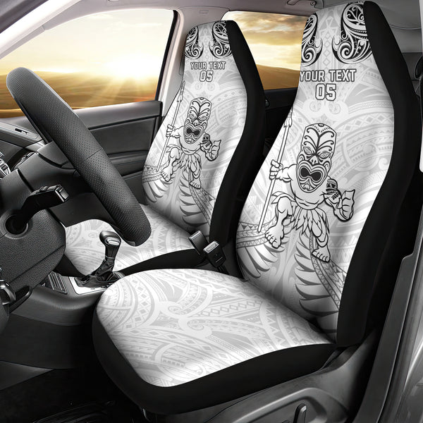 Niue Polynesian Custom Personalised Car Seat Covers - Pride White Version