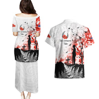 Kei Wareware Tatou New Zealand ANZAC Day Couples Matching Puletasi and Hawaiian Shirt Lest We Forget LT05 - Polynesian Pride