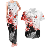 Kei Wareware Tatou New Zealand ANZAC Day Couples Matching Tank Maxi Dress and Hawaiian Shirt Lest We Forget LT05 White - Polynesian Pride