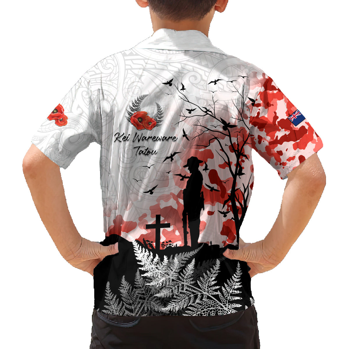 Kei Wareware Tatou New Zealand ANZAC Day Family Matching Summer Maxi Dress and Hawaiian Shirt Lest We Forget LT05 - Polynesian Pride