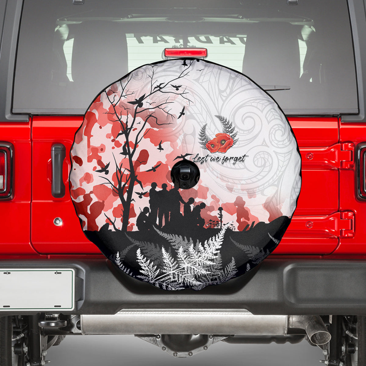 Kei Wareware Tatou New Zealand ANZAC Day Spare Tire Cover Lest We Forget LT05 - Polynesian Pride
