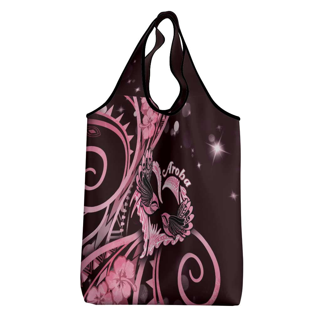 New Zealand Valentine Grocery Bag Aroha Sweet Pink Piwakawaka