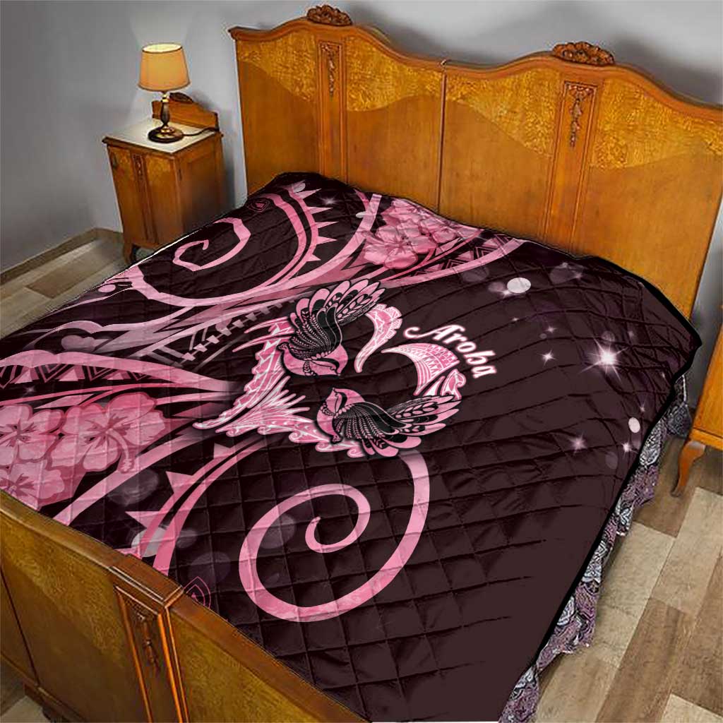 New Zealand Valentine Quilt Aroha Sweet Pink Piwakawaka