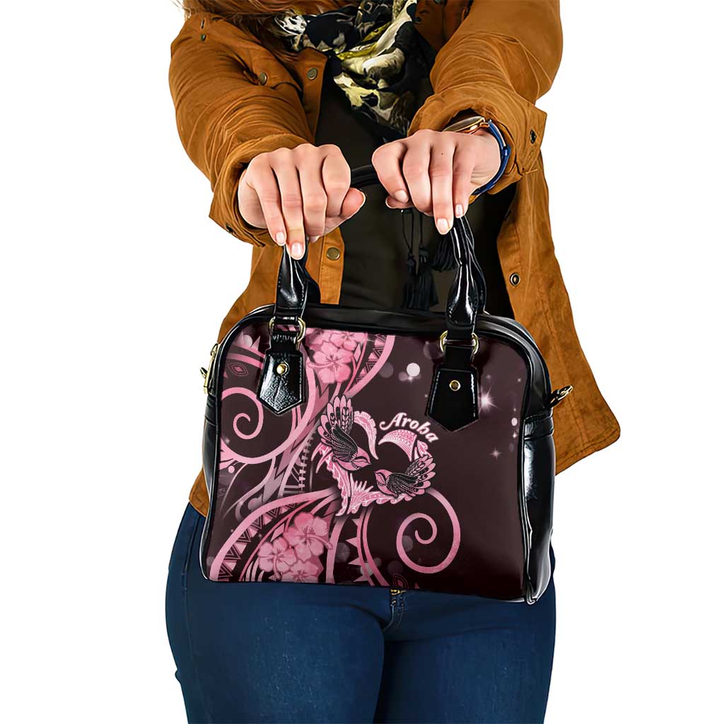 New Zealand Valentine Shoulder Handbag Aroha Sweet Pink Piwakawaka LT05 One Size Pink - Polynesian Pride