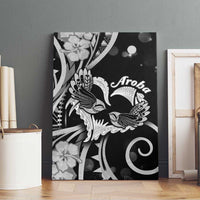 New Zealand Valentine Canvas Wall Art Aroha Gray Piwakawaka