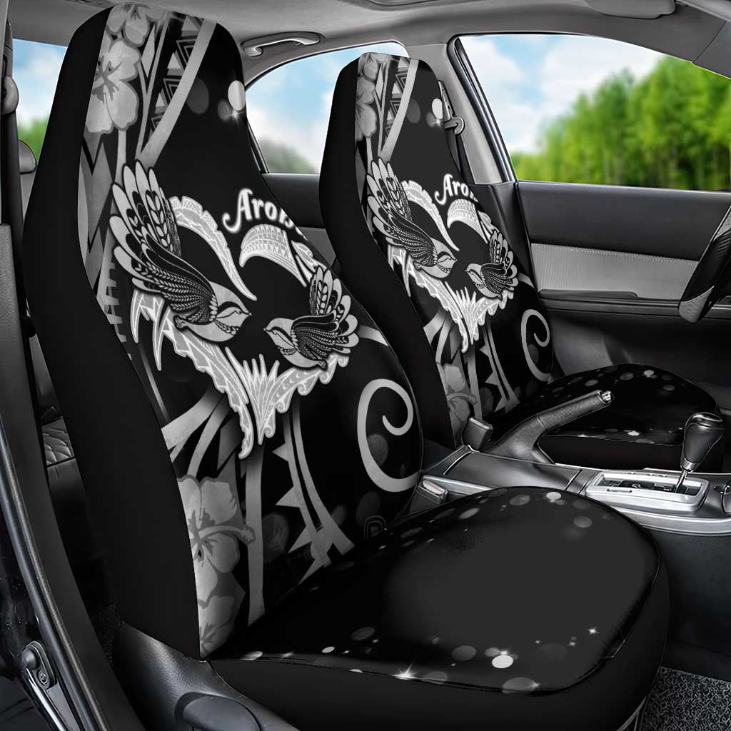 New Zealand Valentine Car Seat Cover Aroha Gray Piwakawaka