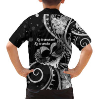 New Zealand Valentine Family Matching Tank Maxi Dress and Hawaiian Shirt Aroha Gray Piwakawaka LT05 - Polynesian Pride