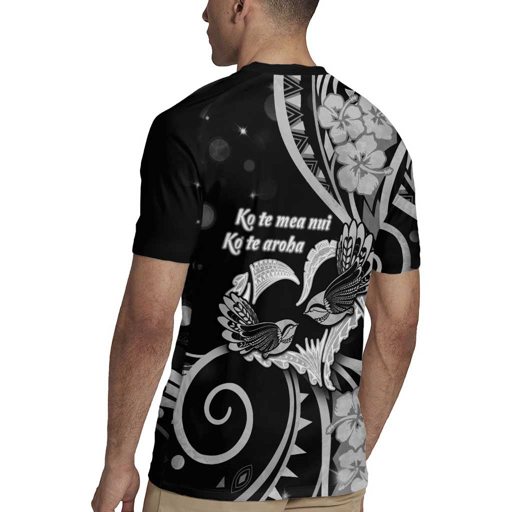 New Zealand Valentine Rugby Jersey Aroha Gray Piwakawaka