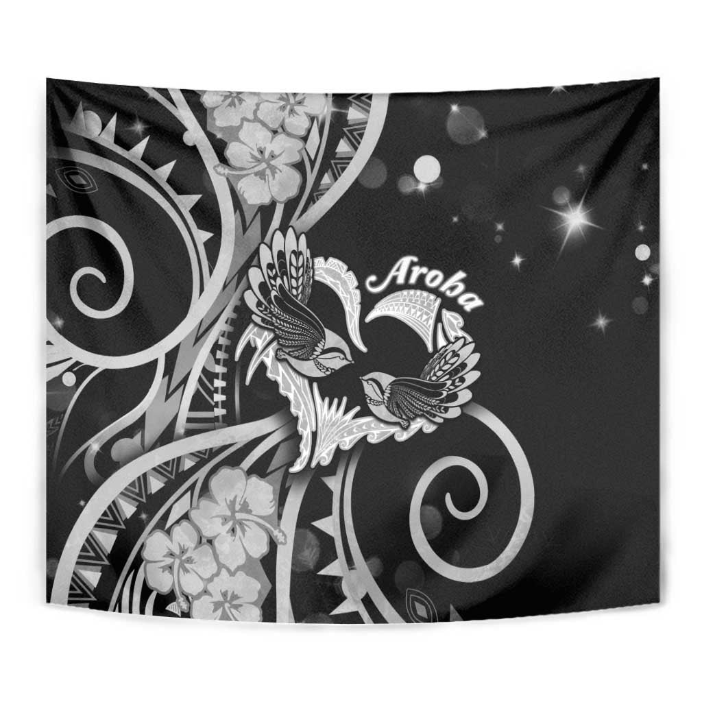 New Zealand Valentine Tapestry Aroha Gray Piwakawaka