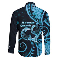 New Zealand Valentine Family Matching Tank Maxi Dress and Hawaiian Shirt Aroha Cyan Piwakawaka LT05 - Polynesian Pride