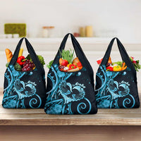 New Zealand Valentine Grocery Bag Aroha Cyan Piwakawaka