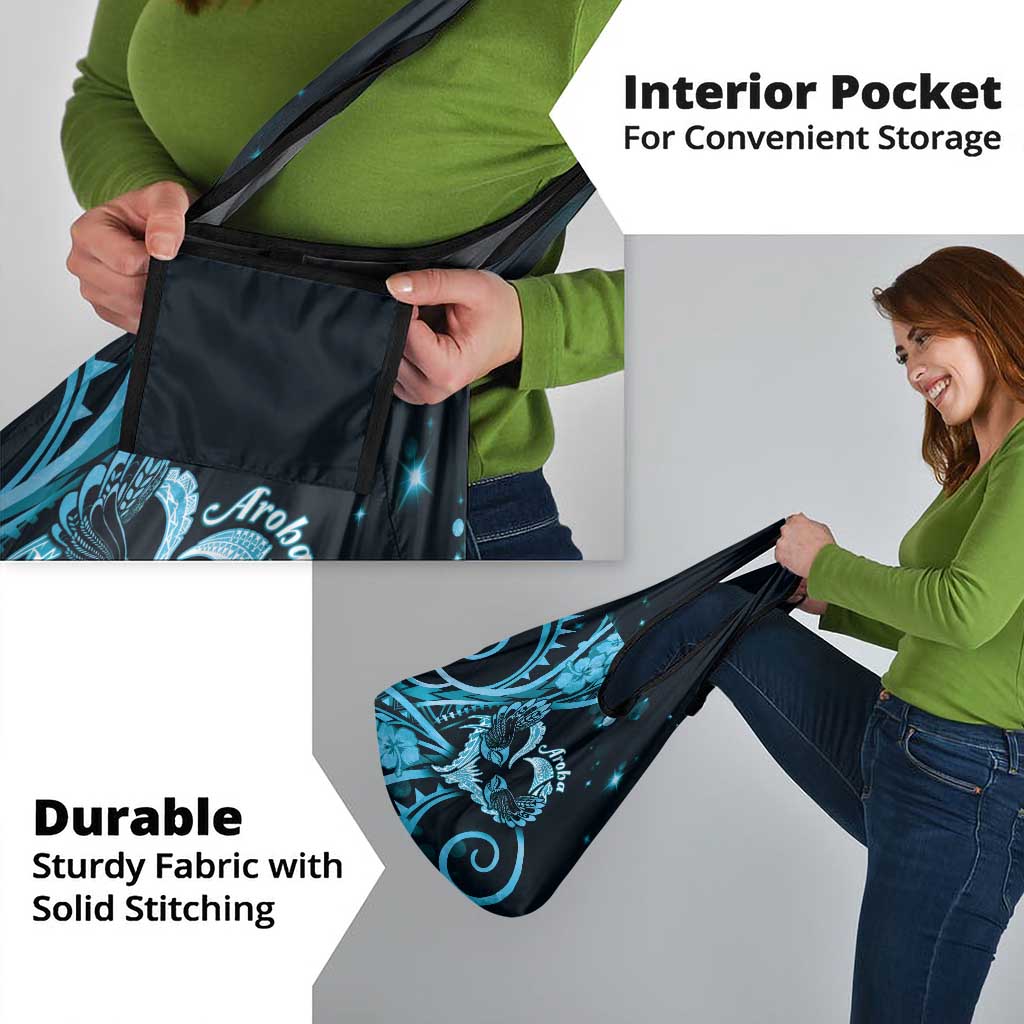 New Zealand Valentine Grocery Bag Aroha Cyan Piwakawaka