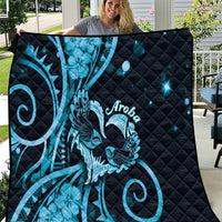 New Zealand Valentine Quilt Aroha Cyan Piwakawaka LT05 Cyan - Polynesian Pride