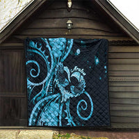 New Zealand Valentine Quilt Aroha Cyan Piwakawaka LT05 - Polynesian Pride
