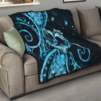 New Zealand Valentine Quilt Aroha Cyan Piwakawaka LT05 - Polynesian Pride