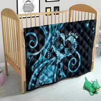 New Zealand Valentine Quilt Aroha Cyan Piwakawaka LT05 - Polynesian Pride