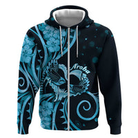 New Zealand Valentine Zip Hoodie Aroha Cyan Piwakawaka LT05 Zip Hoodie Cyan - Polynesian Pride