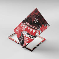 Hawaii Valentine Day Canvas Wall Art Polynesian Hibiscus Art Style Red