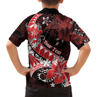 Personalised Hawaii Valentine Day Family Matching Summer Maxi Dress and Hawaiian Shirt Polynesian Hibiscus Art Style Red LT05 - Polynesian Pride