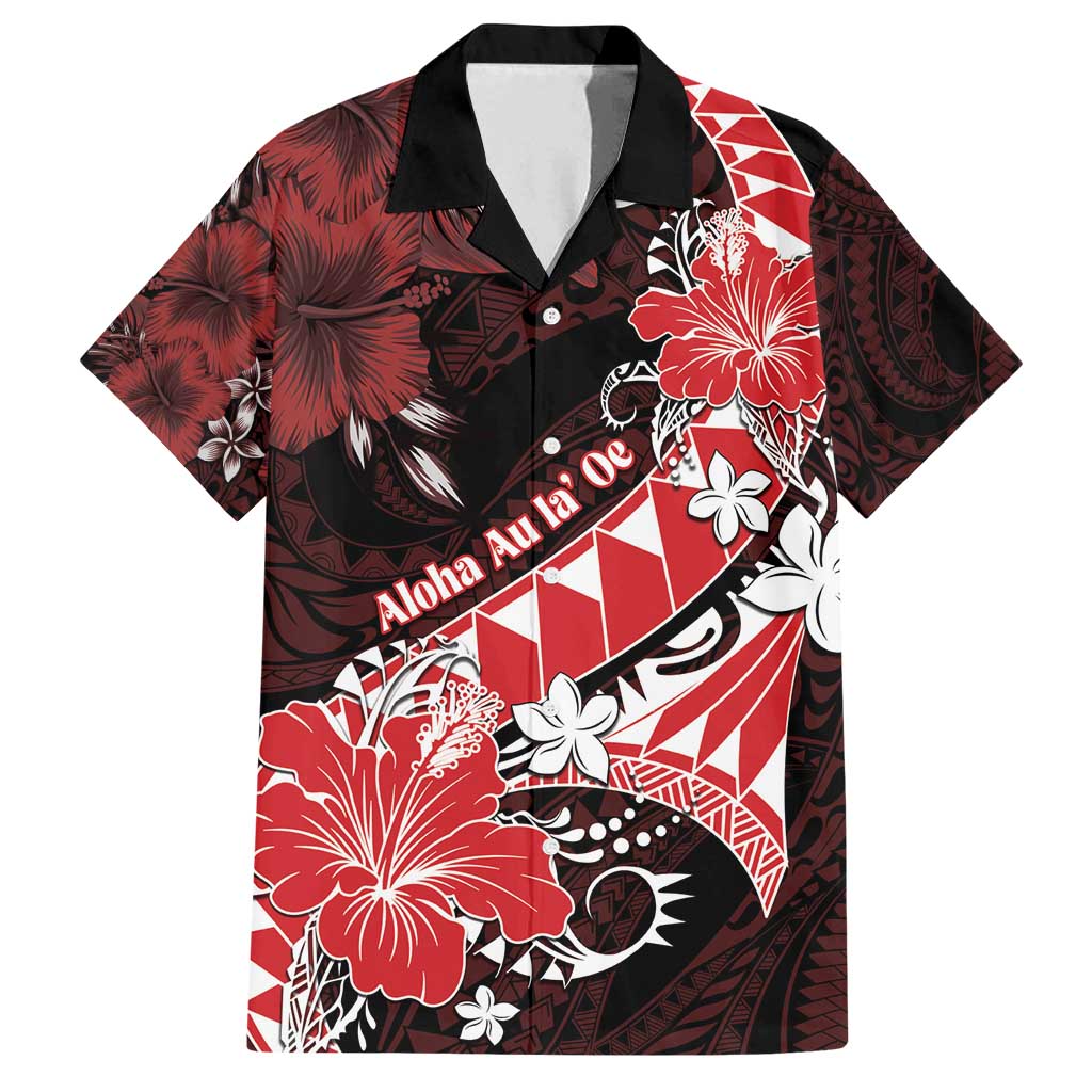 Personalised Hawaii Valentine Day Family Matching Summer Maxi Dress and Hawaiian Shirt Polynesian Hibiscus Art Style Red LT05 Dad's Shirt - Short Sleeve Red - Polynesian Pride