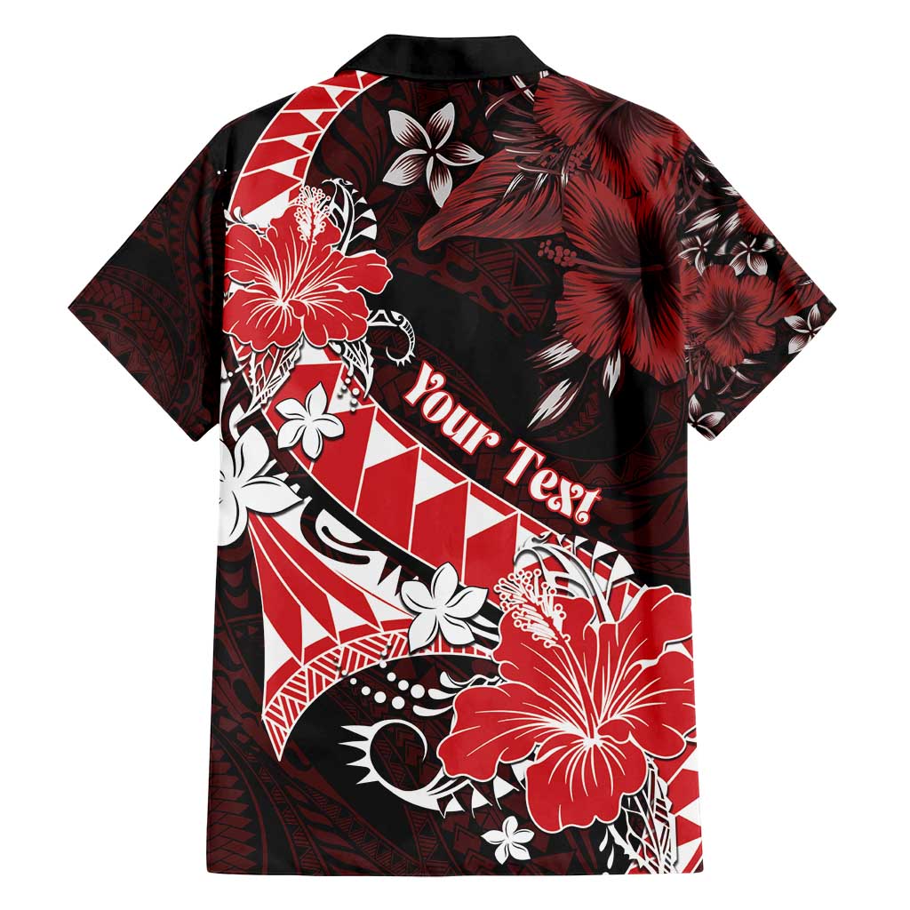 Personalised Hawaii Valentine Day Family Matching Tank Maxi Dress and Hawaiian Shirt Polynesian Hibiscus Art Style Red LT05 - Polynesian Pride