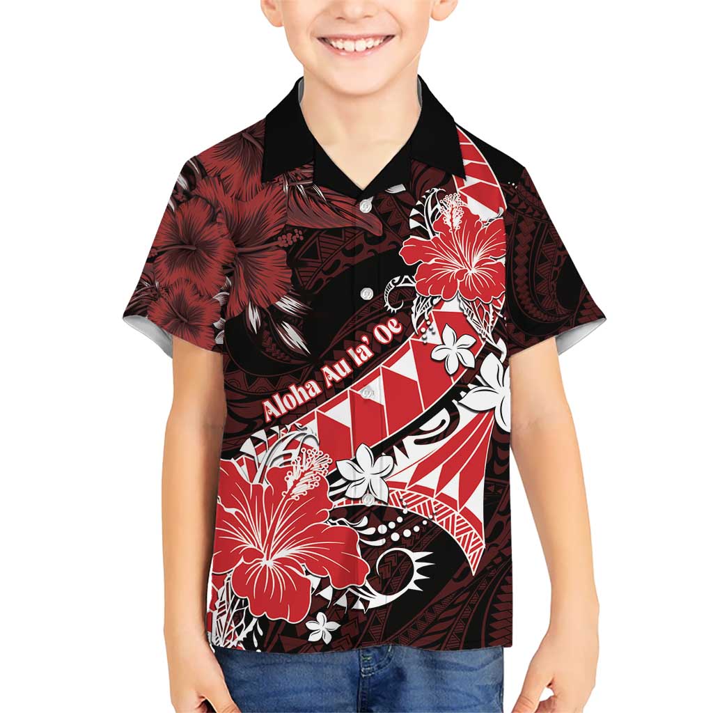 Personalised Hawaii Valentine Day Kid Hawaiian Shirt Polynesian Hibiscus Art Style Red LT05 Kid Red - Polynesian Pride