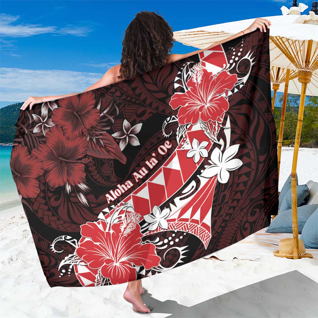 Hawaii Valentine Day Sarong Polynesian Hibiscus Art Style Red LT05 One Size 44 x 66 inches Red - Polynesian Pride