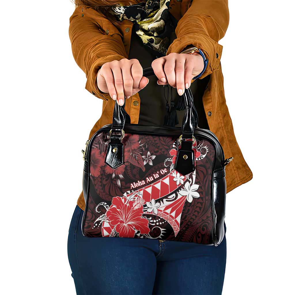 Hawaii Valentine Day Shoulder Handbag Polynesian Hibiscus Art Style Red LT05 One Size Red - Polynesian Pride