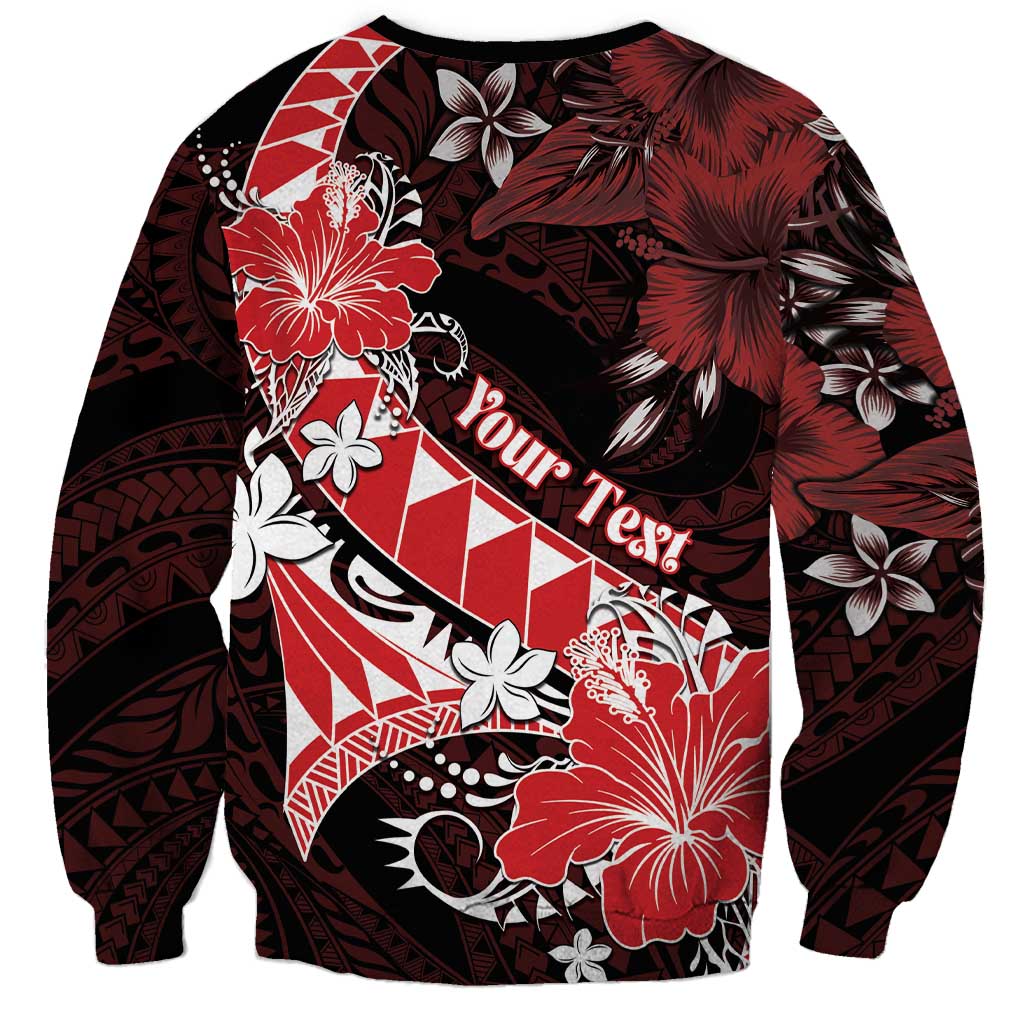 Personalised Hawaii Valentine Day Sweatshirt Polynesian Hibiscus Art Style Red LT05 - Polynesian Pride
