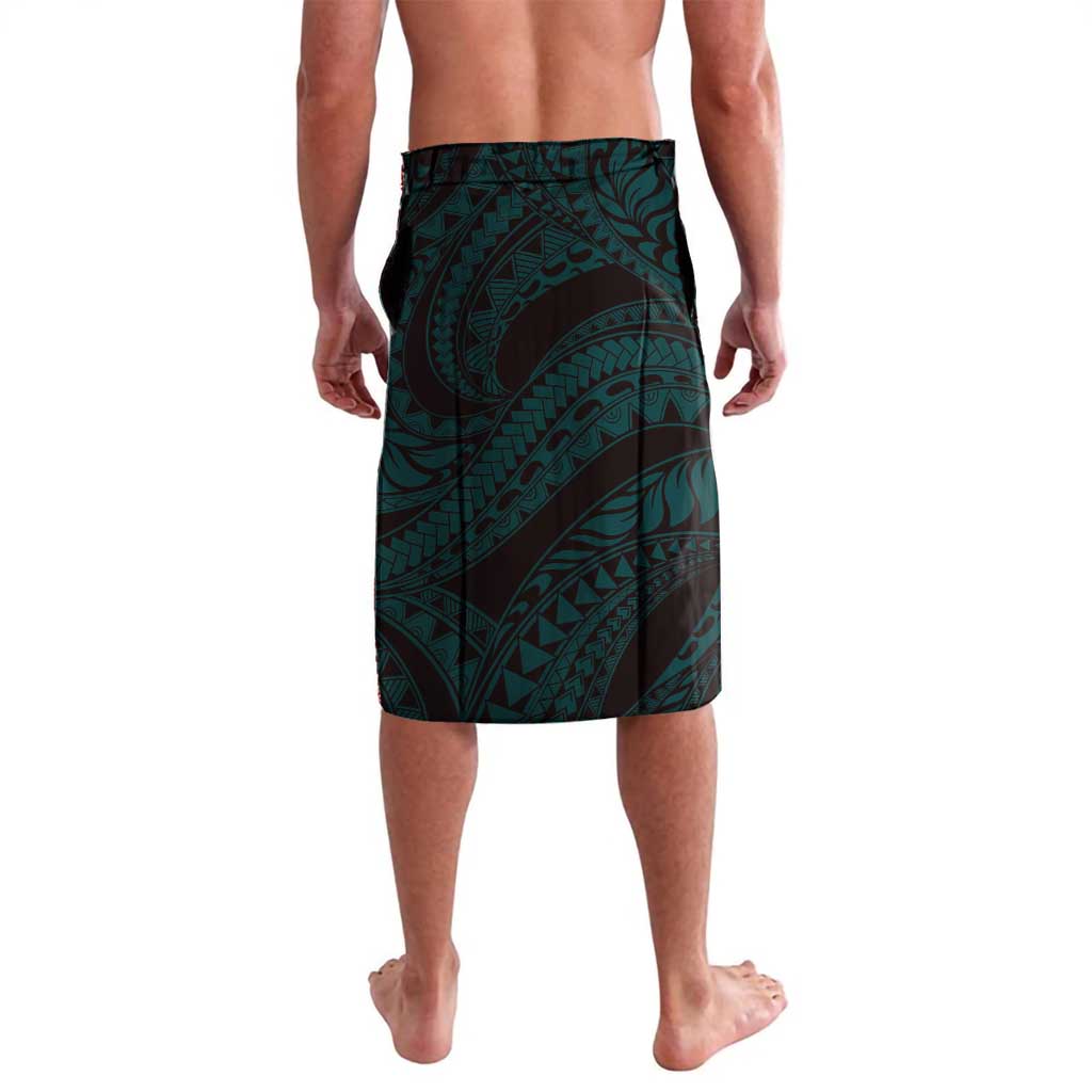 Personalised Hawaii Valentine Day Lavalava Polynesian Hibiscus Art Style Turquoise
