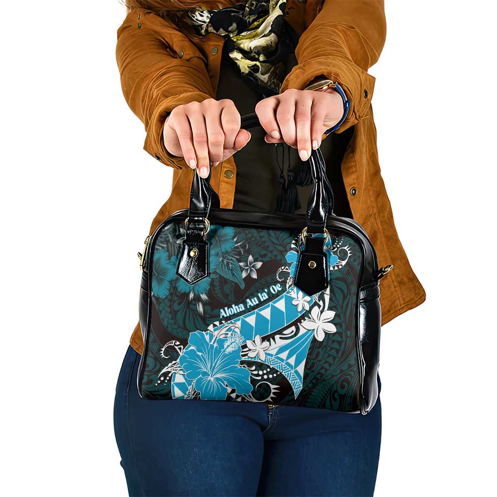 Hawaii Valentine Day Shoulder Handbag Polynesian Hibiscus Art Style Turquoise LT05 One Size Turquoise - Polynesian Pride