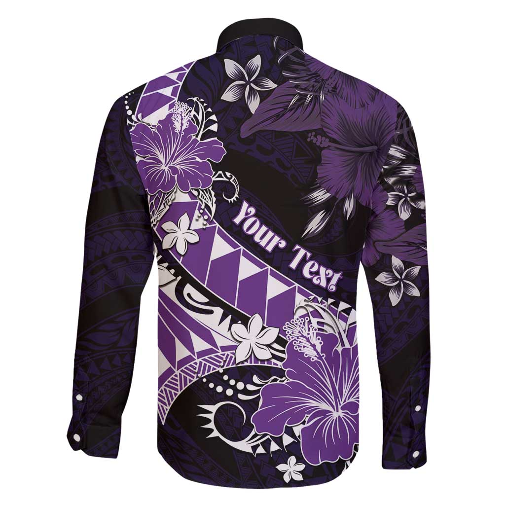 Personalised Hawaii Valentine Day Family Matching Tank Maxi Dress and Hawaiian Shirt Polynesian Hibiscus Art Style Purple LT05 - Polynesian Pride