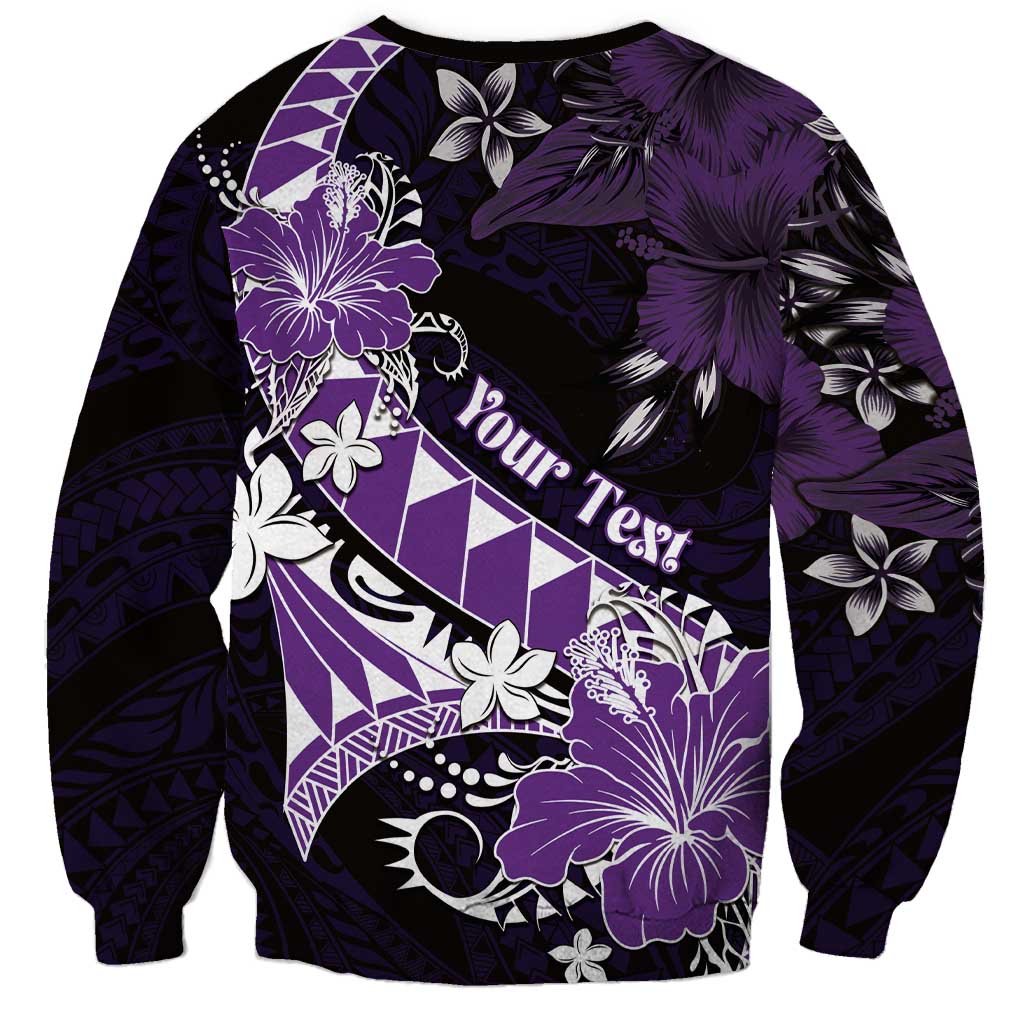 Personalised Hawaii Valentine Day Sweatshirt Polynesian Hibiscus Art Style Purple LT05 - Polynesian Pride