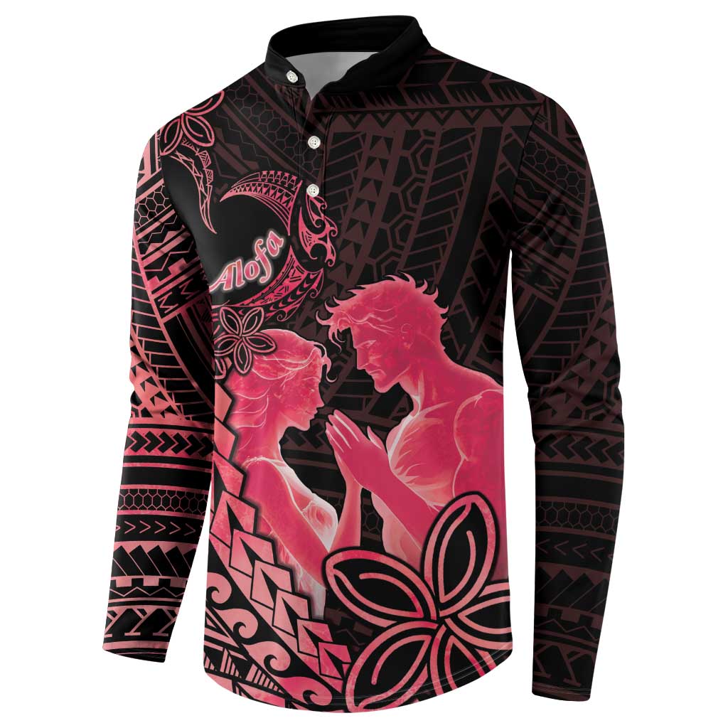 Alofa Samoa Valentine Red Button Sweatshirt Love Is The Greatest Thing LT05 - Polynesian Pride