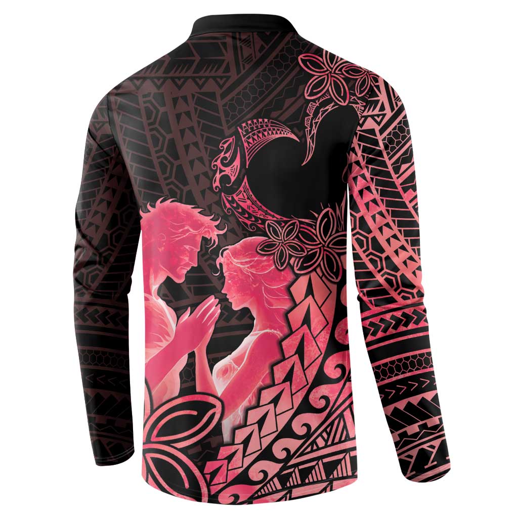 Alofa Samoa Valentine Red Button Sweatshirt Love Is The Greatest Thing LT05 - Polynesian Pride