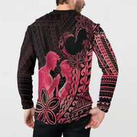 Alofa Samoa Valentine Red Button Sweatshirt Love Is The Greatest Thing LT05 - Polynesian Pride