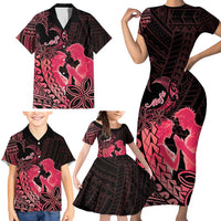 Alofa Samoa Valentine Red Family Matching Short Sleeve Bodycon Dress and Hawaiian Shirt Love Is The Greatest Thing