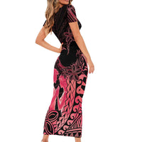 Alofa Samoa Valentine Red Family Matching Short Sleeve Bodycon Dress and Hawaiian Shirt Love Is The Greatest Thing