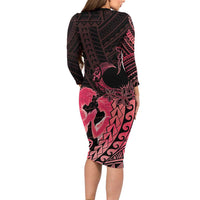 Alofa Samoa Valentine Red Long Sleeve Bodycon Dress Love Is The Greatest Thing