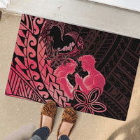 Alofa Samoa Valentine Red Rubber Doormat Love Is The Greatest Thing LT05 - Polynesian Pride