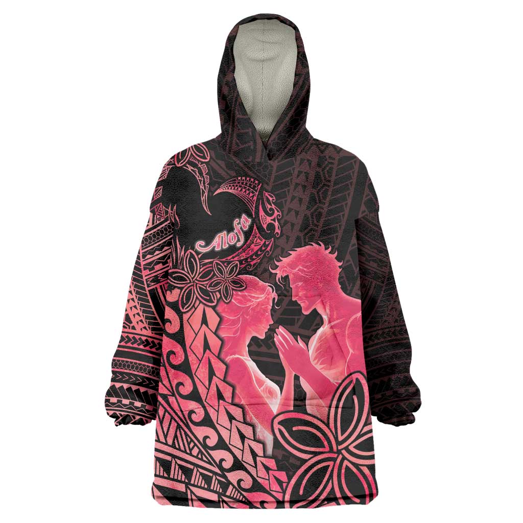 Alofa Samoa Valentine Red Wearable Blanket Hoodie Love Is The Greatest Thing LT05 One Size Red - Polynesian Pride
