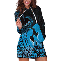 Alofa Samoa Valentine Blue Hoodie Dress Love Is The Greatest Thing LT05 Blue - Polynesian Pride