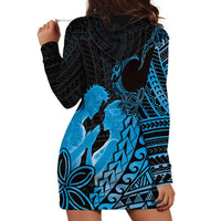 Alofa Samoa Valentine Blue Hoodie Dress Love Is The Greatest Thing LT05 - Polynesian Pride