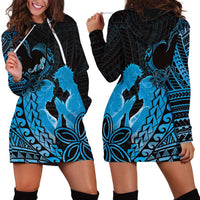 Alofa Samoa Valentine Blue Hoodie Dress Love Is The Greatest Thing LT05 - Polynesian Pride