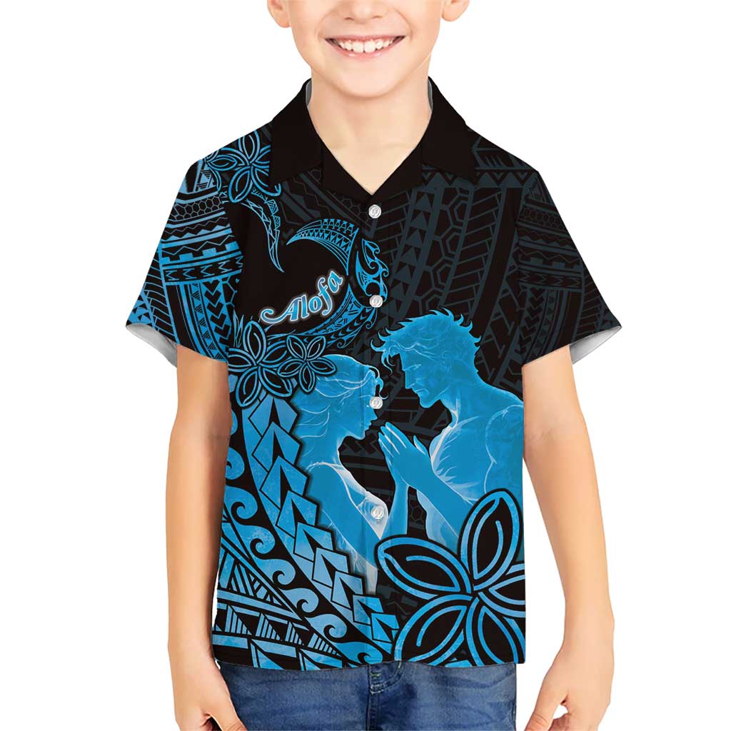 Alofa Samoa Valentine Blue Kid Hawaiian Shirt Love Is The Greatest Thing LT05 Kid Blue - Polynesian Pride