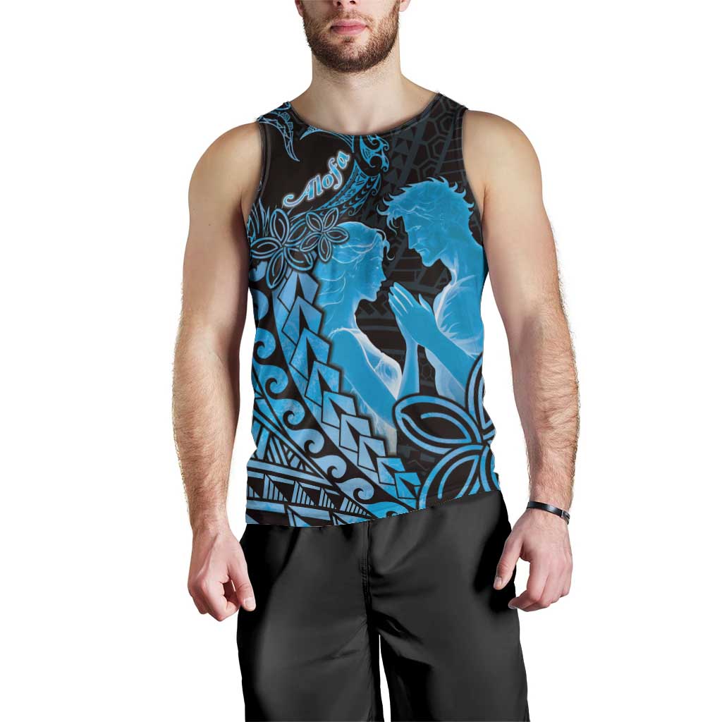 Alofa Samoa Valentine Blue Men Tank Top Love Is The Greatest Thing