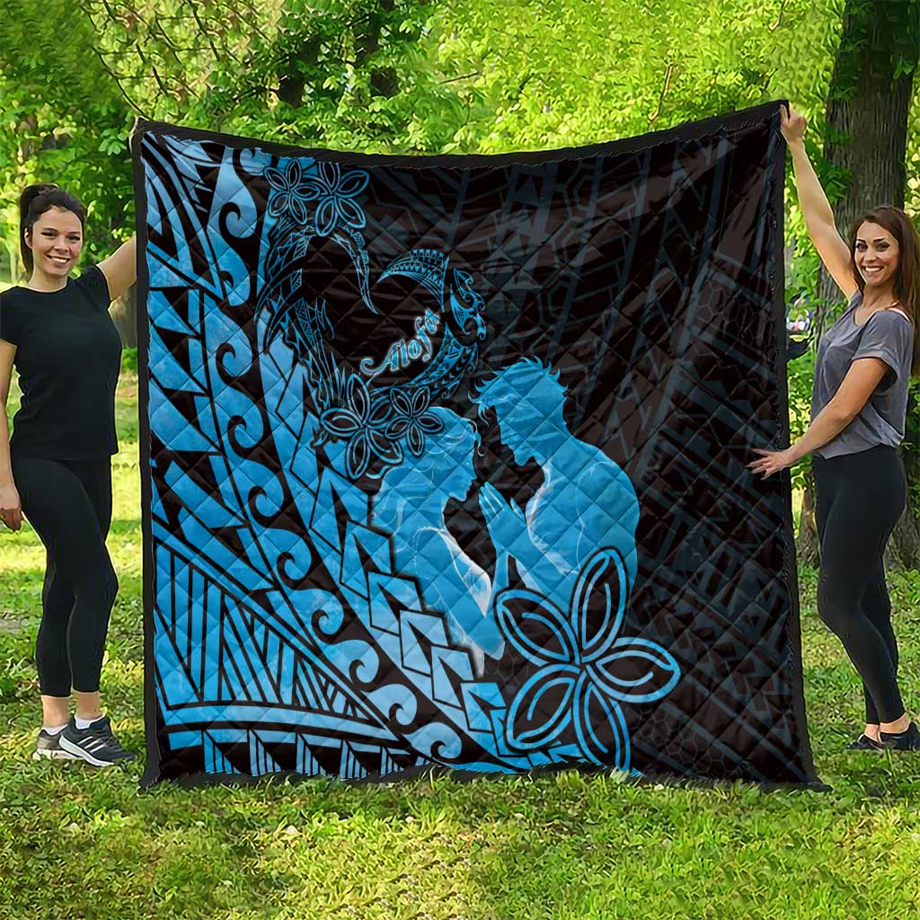 Alofa Samoa Valentine Blue Quilt Love Is The Greatest Thing