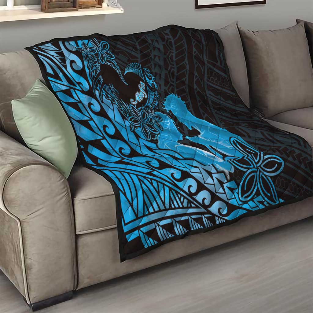 Alofa Samoa Valentine Blue Quilt Love Is The Greatest Thing