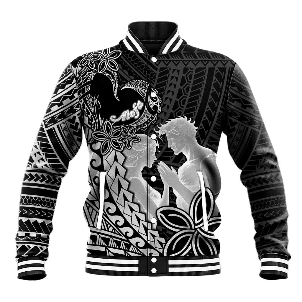 Alofa Samoa Valentine Black Baseball Jacket Love Is The Greatest Thing LT05 Unisex Black - Polynesian Pride